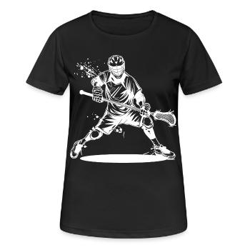 Lacrosse player - Women's Breathable T-Shirt - black - Front - AI Model Female 172 light (172cm)