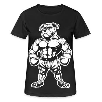 Dessin de chien boxeur - T-shirt respirant Femme - noir - Devant - AI Model Female 172 light (172cm)