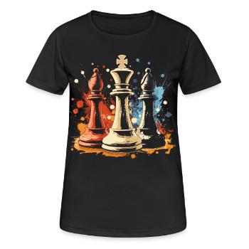 Chess Bishop and King Graffiti - Women's Breathable T-Shirt - black - Front - AI Model Female 172 light (172cm)