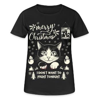 Frohe Weihnachten, ich will heute Abend nicht streiten - Frauen T-Shirt atmungsaktiv - Schwarz - Vorne - AI Model Female 172 light (172cm)