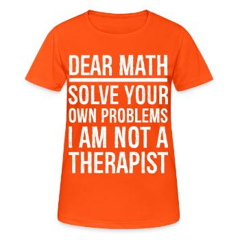 dear math funny shirt - Frauen T-Shirt atmungsaktiv - Neonorange - Vorne - AI Model Female 172 dark (172cm)