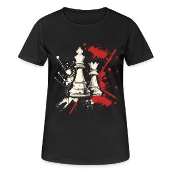 Schach Streetart - Frauen T-Shirt atmungsaktiv - Schwarz - Vorne - AI Model Female 172 light (172cm)