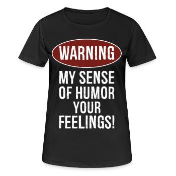 Avertissement : mon sens de l’humour pourrait vous blesser - T-shirt respirant Femme - noir - Devant - AI Model Female 172 light (172cm)