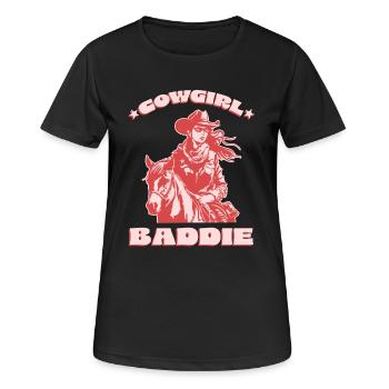 Méchant de l’Ouest à cheval - T-shirt respirant Femme - noir - Devant - AI Model Female 172 light (172cm)