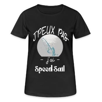 j'peux pas 'jai speed sail - T-shirt respirant Femme - noir - Devant - AI Model Female 172 light (172cm)
