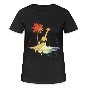 Ukulele Retro Style - Frauen T-Shirt atmungsaktiv - Schwarz - Vorne - AI Model Female 172 light (172cm)