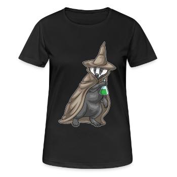Dachs Hexe Zaubertrank - Frauen T-Shirt atmungsaktiv - Schwarz - Vorne - AI Model Female 172 light (172cm)