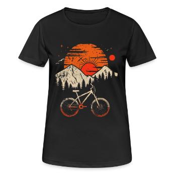 VTT style rétro - T-shirt respirant Femme - noir - Devant - AI Model Female 172 light (172cm)