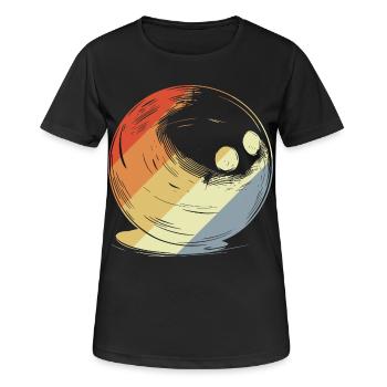 Oldschool Bowlingkugel - Frauen T-Shirt atmungsaktiv - Schwarz - Vorne - AI Model Female 172 light (172cm)