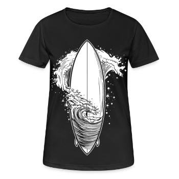 Croquis de planche de surf - T-shirt respirant Femme - noir - Devant - AI Model Female 172 light (172cm)