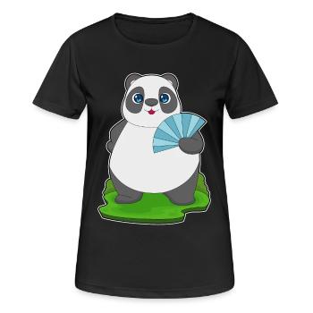 Panda Handheld Fan - Women's Breathable T-Shirt - black - Front - AI Model Female 172 light (172cm)