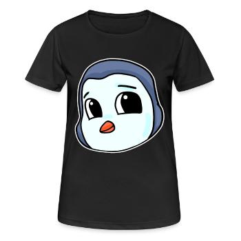 Pinguin Kopf Vogel Seevogel - Frauen T-Shirt atmungsaktiv - Schwarz - Vorne - AI Model Female 172 light (172cm)