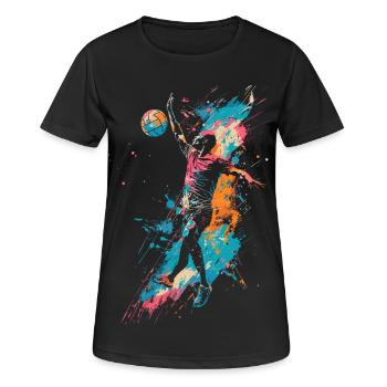 Volleyballspieler Streetart - Frauen T-Shirt atmungsaktiv - Schwarz - Vorne - AI Model Female 172 light (172cm)