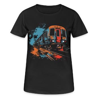 Chemin de fer - T-shirt respirant Femme - noir - Devant - AI Model Female 172 light (172cm)