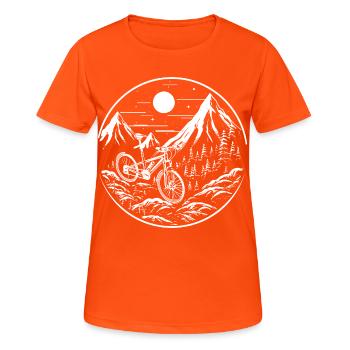 Vtt - T-shirt respirant Femme - orange néon - Devant - AI Model Female 172 dark (172cm)