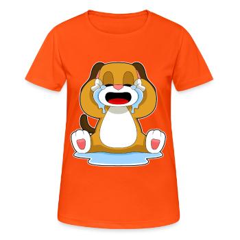 Hund Tränen - Frauen T-Shirt atmungsaktiv - Neonorange - Vorne - AI Model Female 172 dark (172cm)