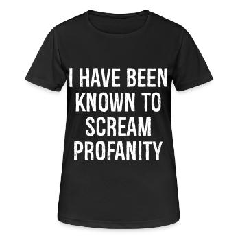 Je suis connu pour crier des blasphèmes - T-shirt respirant Femme - noir - Devant - AI Model Female 172 light (172cm)