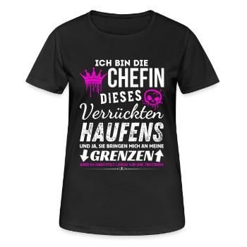 Chefin dieses Verrückten Haufens Chefin Geschenke - Frauen T-Shirt atmungsaktiv - Schwarz - Vorne - AI Model Female 172 light (172cm)