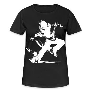 Breakdance Junge - Frauen T-Shirt atmungsaktiv - Schwarz - Vorne - AI Model Female 172 light (172cm)
