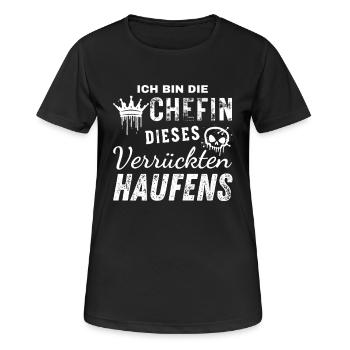 Bin Die Stolze Chefin Dieses Verrückten Haufens - Frauen T-Shirt atmungsaktiv - Schwarz - Vorne - AI Model Female 172 light (172cm)