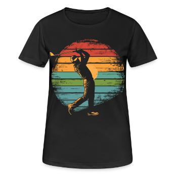 Vintage Golfer - Frauen T-Shirt atmungsaktiv - Schwarz - Vorne - AI Model Female 172 light (172cm)
