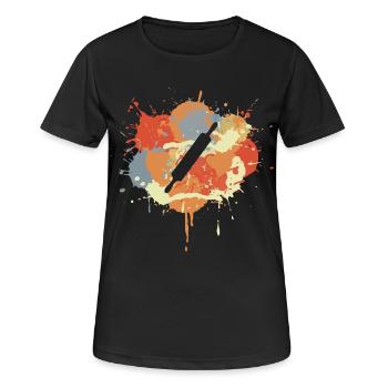 Nudelholz Skizze - Frauen T-Shirt atmungsaktiv - Schwarz - Vorne - AI Model Female 172 light (172cm)