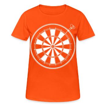 Dart Grafik - Frauen T-Shirt atmungsaktiv - Neonorange - Vorne - AI Model Female 172 dark (172cm)