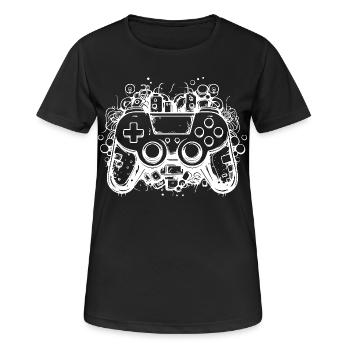 Manettes de jeu - T-shirt respirant Femme - noir - Devant - AI Model Female 172 light (172cm)