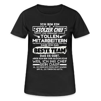 stolzer Chef von verdammt naiven Mitarbeitern - Frauen T-Shirt atmungsaktiv - Schwarz - Vorne - AI Model Female 172 light (172cm)