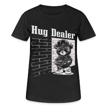 Cool Gangster Teddy Bear dans le rôle du croupier de câlins - T-shirt respirant Femme - noir - Devant - AI Model Female 172 light (172cm)