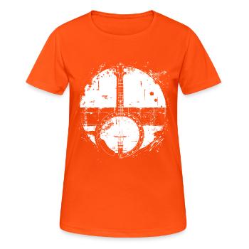 Banjo Sketch - Women's Breathable T-Shirt - neon orange - Front - AI Model Female 172 dark (172cm)