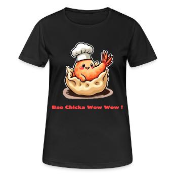 Shrimp Dumpling – Bao Chicka Wow Wow! - Frauen T-Shirt atmungsaktiv - Schwarz - Vorne - AI Model Female 172 light (172cm)