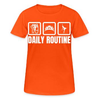 Routine quotidienne de la ballerine - T-shirt respirant Femme - orange néon - Devant - AI Model Female 172 dark (172cm)