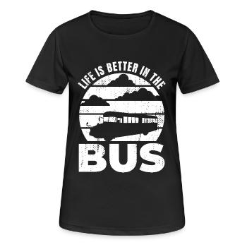 La vie est meilleure dans le bus - T-shirt respirant Femme - noir - Devant - AI Model Female 172 light (172cm)