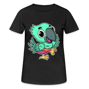 Perroquet mignon mignon - T-shirt respirant Femme - noir - Devant - AI Model Female 172 light (172cm)