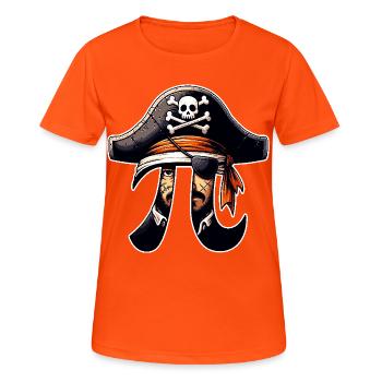 Pirate Pi Day Pirate Motif Fans de mathématiques Enseignant - T-shirt respirant Femme - orange néon - Devant - AI Model Female 172 dark (172cm)