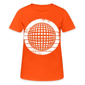 80er Disco - Frauen T-Shirt atmungsaktiv - Neonorange - Vorne - AI Model Female 172 dark (172cm)