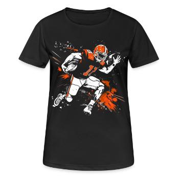 Footballer Streetart - Frauen T-Shirt atmungsaktiv - Schwarz - Vorne - AI Model Female 172 light (172cm)