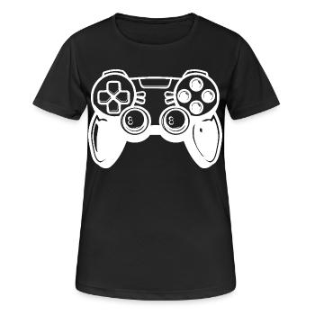 Manette de jeux vidéo - T-shirt respirant Femme - noir - Devant - AI Model Female 172 light (172cm)