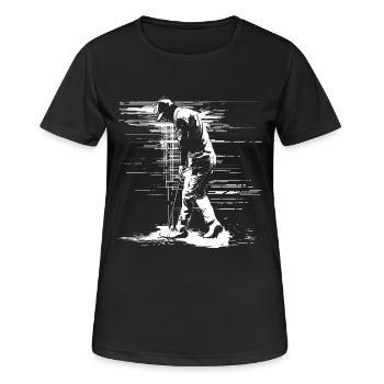 Golfspieler Skizze - Frauen T-Shirt atmungsaktiv - Schwarz - Vorne - AI Model Female 172 light (172cm)