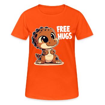 T-Rex süß Baby Dino Babydino Dinobaby Geschenk - Frauen T-Shirt atmungsaktiv - Neonorange - Vorne - AI Model Female 172 dark (172cm)