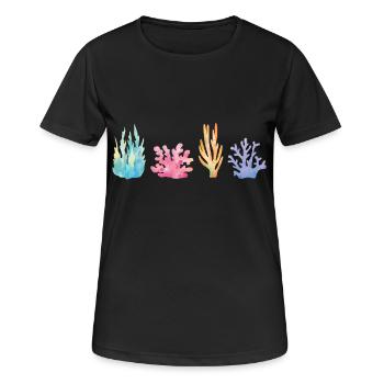 Vibrant Coral Reef - Women's Breathable T-Shirt - black - Front - AI Model Female 172 light (172cm)