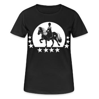 Islandpferde Reiterin auf Islandpferd Damen Frauen - Frauen T-Shirt atmungsaktiv - Schwarz - Vorne - AI Model Female 172 light (172cm)