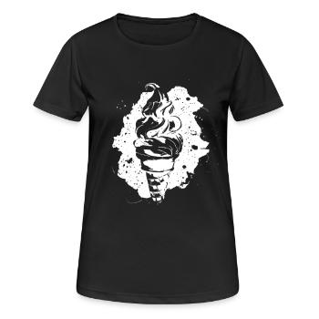 Graphique de crème glacée - T-shirt respirant Femme - noir - Devant - AI Model Female 172 light (172cm)