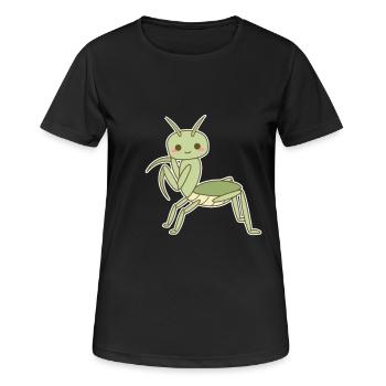 Elegante Gottesanbeterin - Frauen T-Shirt atmungsaktiv - Schwarz - Vorne - AI Model Female 172 light (172cm)