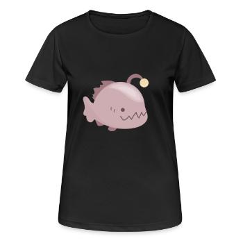 Poisson-grenouille bioluminescent - T-shirt respirant Femme - noir - Devant - AI Model Female 172 light (172cm)