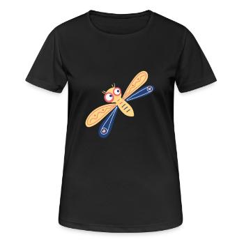 Delicate damselfly - Women's Breathable T-Shirt - black - Front - AI Model Female 172 light (172cm)