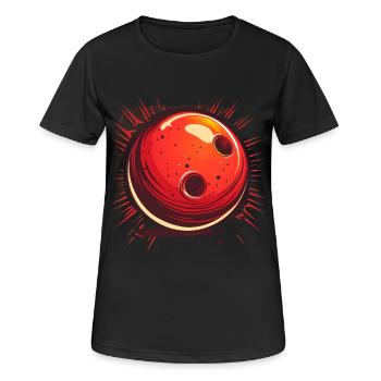 Bowlingkugel Comic Look - Frauen T-Shirt atmungsaktiv - Schwarz - Vorne - AI Model Female 172 light (172cm)