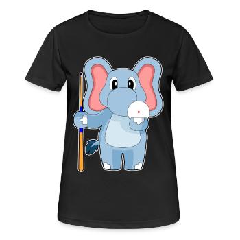 Elefant Billiard Queue - Frauen T-Shirt atmungsaktiv - Schwarz - Vorne - AI Model Female 172 light (172cm)