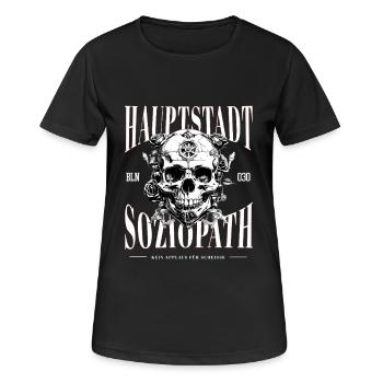 Hauptstadt Soziopath Berlin Totenkopf - Frauen T-Shirt atmungsaktiv - Schwarz - Vorne - AI Model Female 172 light (172cm)